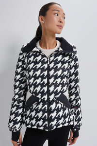 Houndstooth Black and Snow White Ski Duvet Jacket